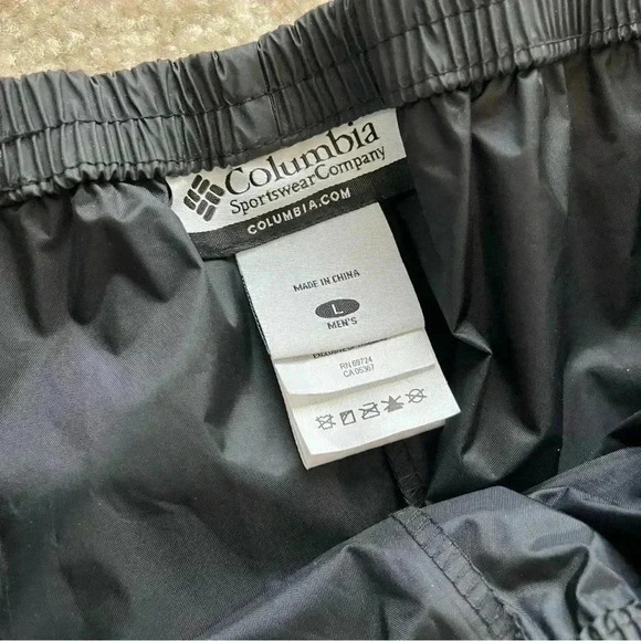 Columbia Rain Pants Men’s Size Large Black Button Pockets Outdoor - Picture 8 of 15